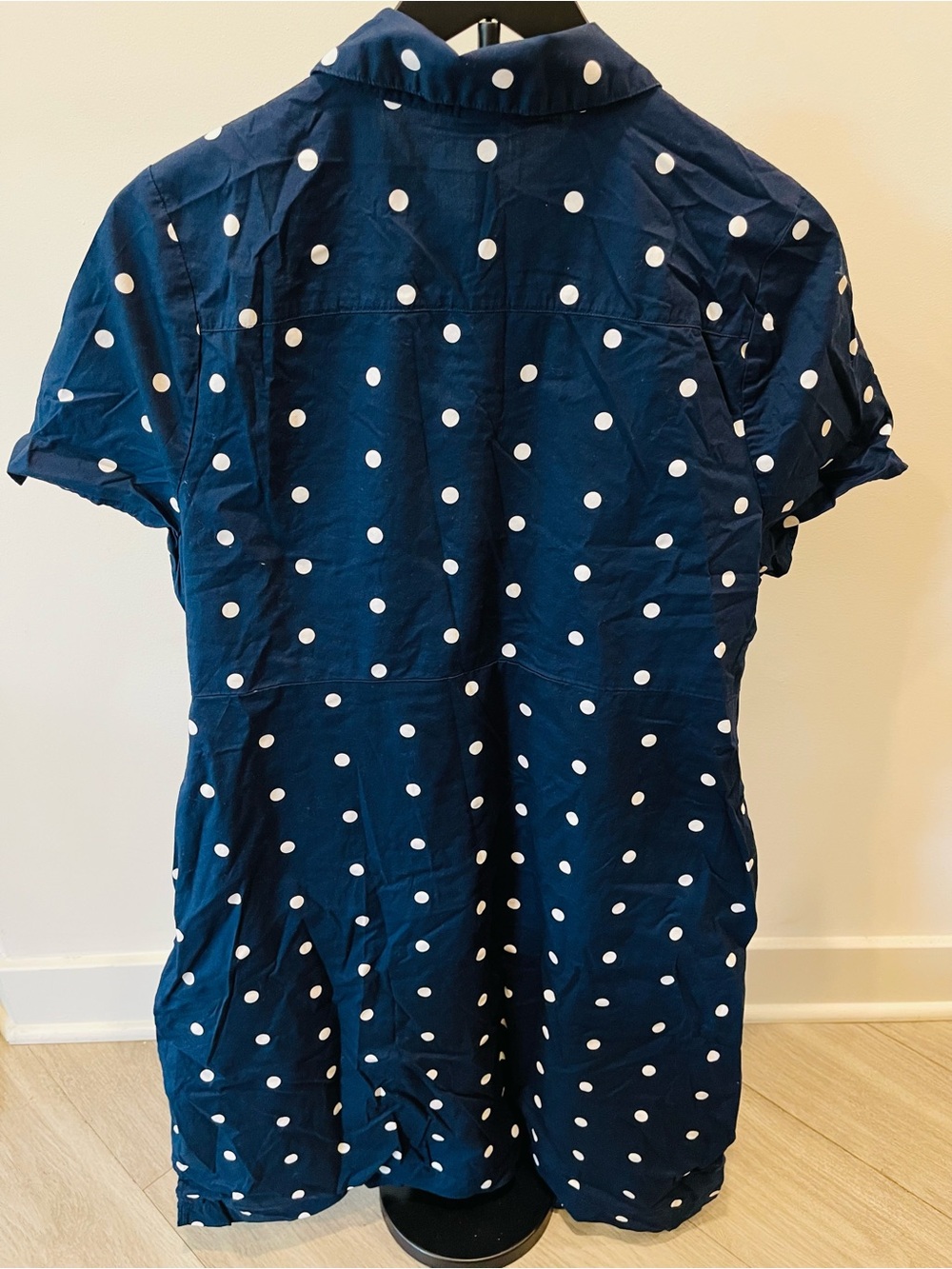 Old Navy Navy Blue Polka Dot Maternity Dress Size Large - Picture 4 of 9